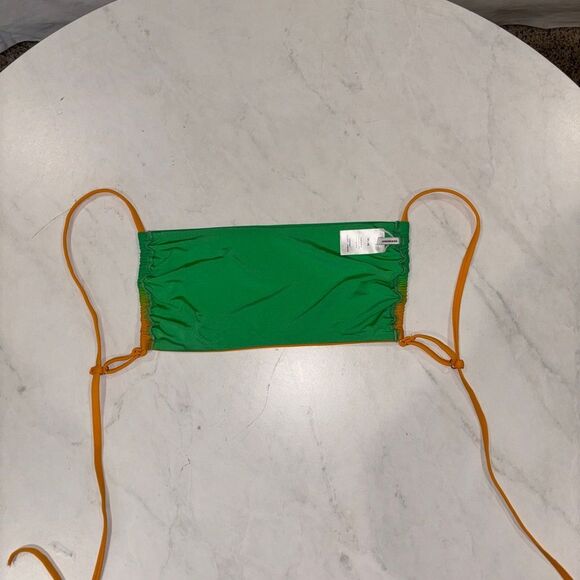 WEWOREWHAT Leigh Gradient Bikini Top Ruched Tie Back Square Neck Medium NWT - Picture 8 of 9